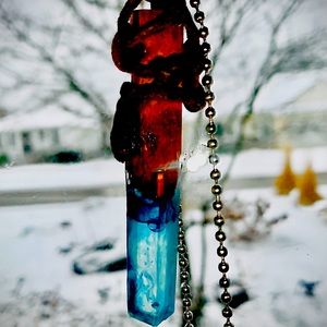 Brown Earth and blue water necklace hipster